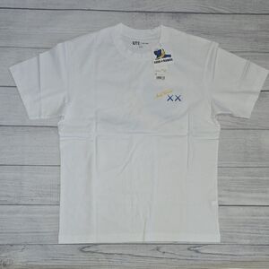 KAWS x Warhol x Uniqlo UT Graphic T-Shirt White/Blue/Yellow Size S NWT